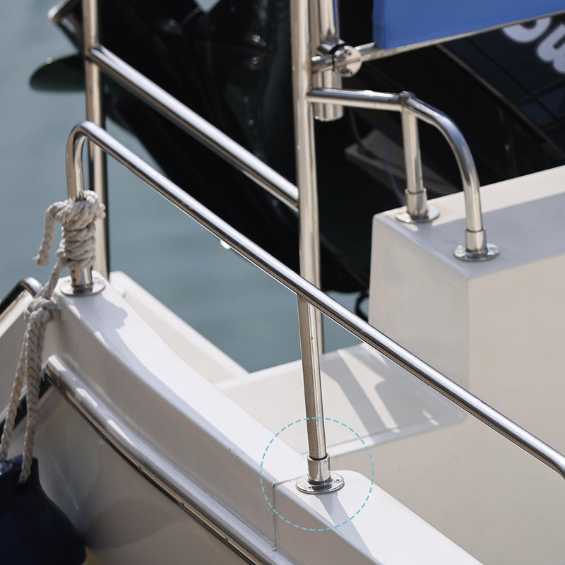 YANYUCB Boat Hand Rail Fitting,316 Stainless Steel Round 60/90 Degree Boat Hand Rail Base(1 inch,1-1/4inch,7/8 inch,1-3/16 inch) with L Shape Hex Key and Screws 1-3/16 × 4 90°