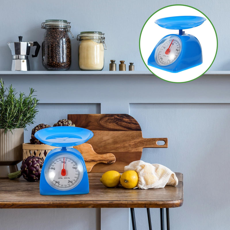 Zerodeko Kitchen Scale with Tray 5Kg Analog Mechanical Food Scale for Baking and Cooking Precise Grams and Ounces Measurement