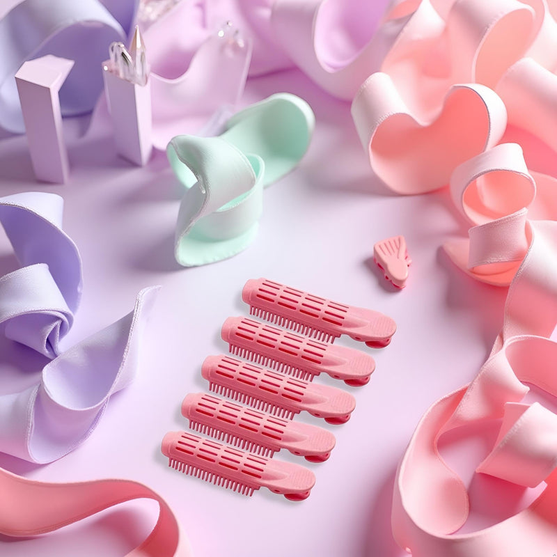 5Pcs Pink Volumizing Hair Root Clip Natural Fluffy Hair Root Clip,Volume Curler Diy Curler Fluffy Clamps Rollers,Rollers,Styling Tools and Appliances for Women,Hairs Brushes