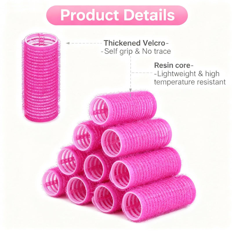 19 Pcs BMYUK Fashion Base Self Grip Small Hair Curlers with Small Comb Heatless Curler Pro Salon for Tight Curls & Waves Long Medium Short Hair