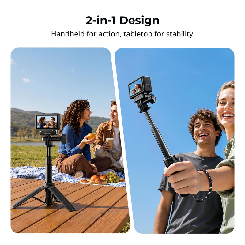 SmallRig One-Touch Open Action 6/Nano Selfie Stick Tripod, 5.2-12in | Detachable Adapter Only for DJI Action 6/Nano, 2 Prong Mount for DJI, for Insta360, for GoPro Action Cameras - 6149 for DJI Action 6&Nano