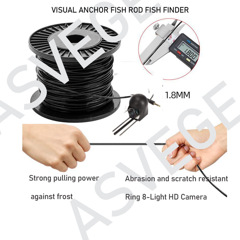 5" Underwater Fishing Camera,Portable LCD Monitor HD Fish Finder, IP67 Waterproof Camera 800 * 480 with Sun Visor,2000cd Brightness Depth Camera with 30m/98.4ft Cable Fit Ideal Gift