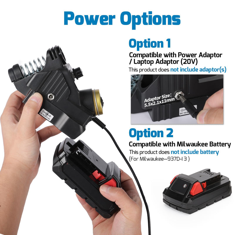WEP 937D-I 3 Cordless Soldering Iron Kit Compatible with Milwaukee 20V/18V Battery, with Integrated Iron Holder, Digital Display, 6 Soldering Tips, Adjustable Temperature, Auto Sleep & Shutdown 937D-I 3 for Milwaukee