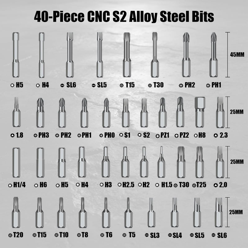 42 in 1 magnetic screwdriver set,Multi Bit Ratcheting screwdriver bit set with detachable handle,portable precision screwdriver set for DIY, PC, Electronics, Car & Bicycle Repair
