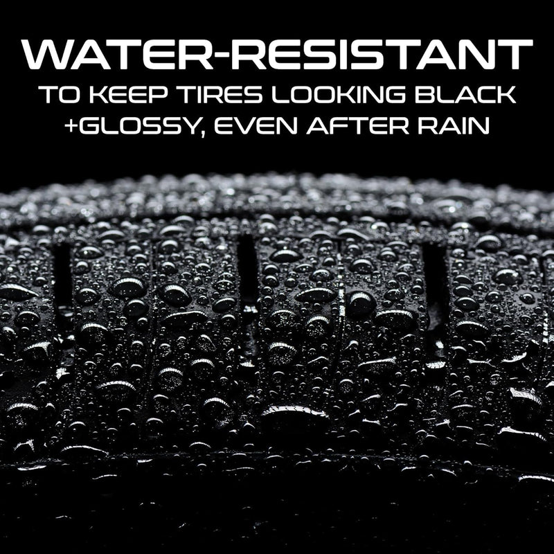 Formula 1 Tire Wax - Long Lasting Tire Gel for Black Glossy Tires, Water Resistant, Restores Plastic Trim, Foam Applicator Included, 10oz