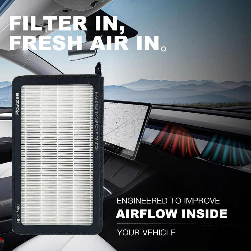 Cabin Air Filters for Tesla Model 3 Model Y (2016-2025) with Activated Carbon(2-pack) Dual layer Air Filter Replacement