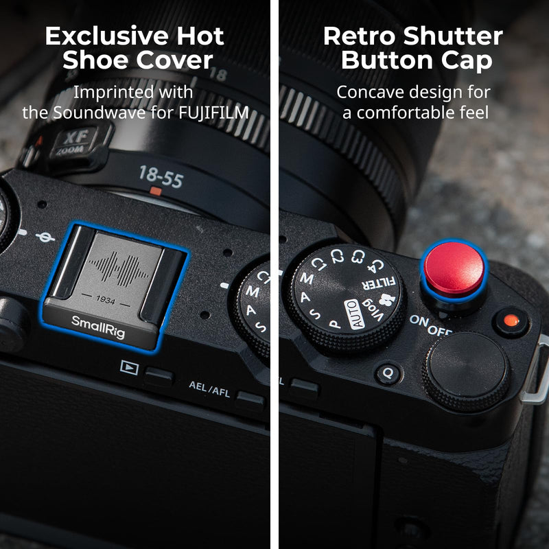 SmallRig Retro Cage for FUJIFILM X-M5, Built-in Wooden Handgrip and Quick Release Plate for Arca, Included Windshield/Hot Shoe Cover/Shutter Release Button - 4892