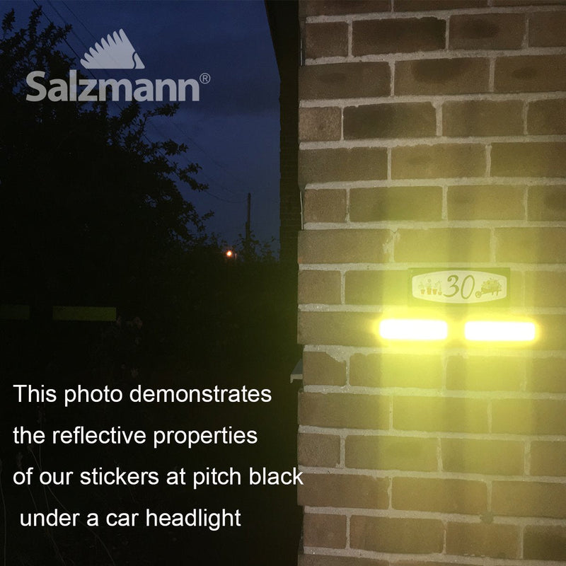 Salzmann Reflective Diamond Grade Sticker | Waterproof, All-Weather Reflective Stickers | Made with 3M Diamond Grade | Ideal for Cars, mailboxes, Garage Doors, etc. | Pack of 4 Yellow