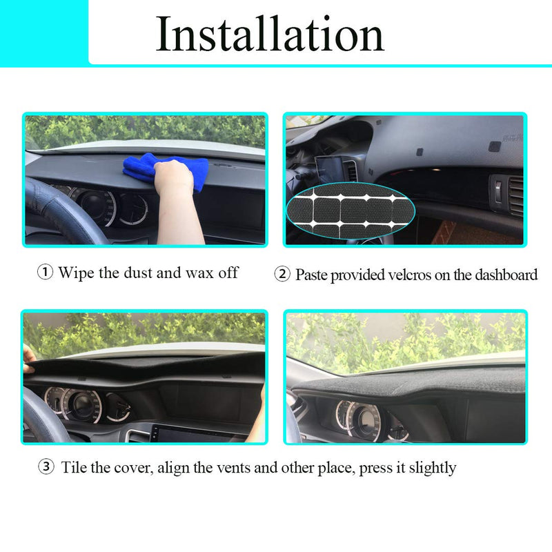 Yiz Dash Cover Mat Custom Fit for 1981-1991 Chevrolet Chevy C/K/R/V Series Suburban Blazer,GMC C/K/R/V Series Jimmy,Dashboard Cover Pad Cap Carpet Protector (Black) J22 black