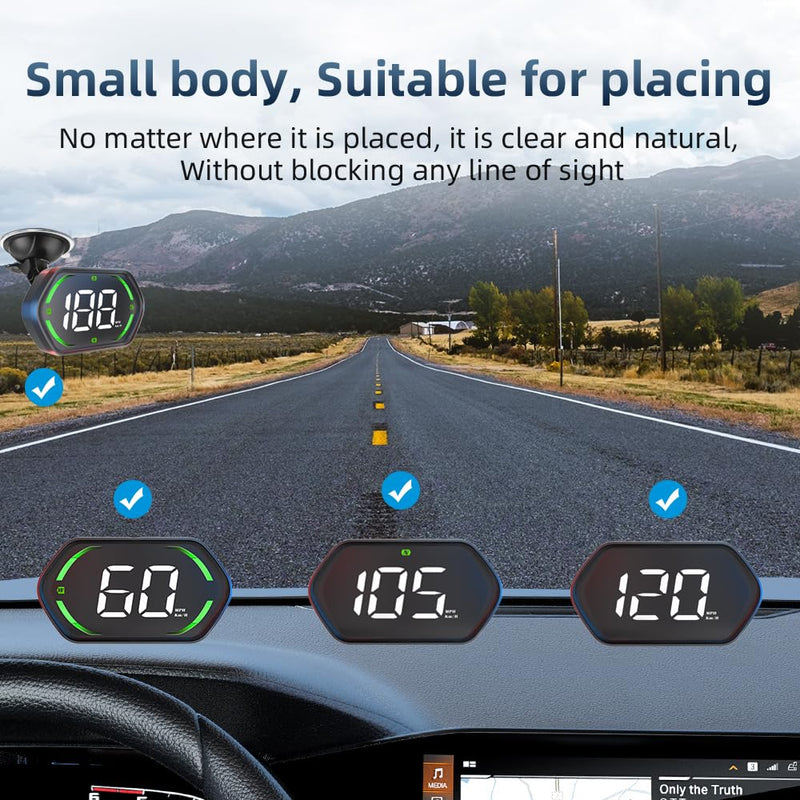 SinoTrack Universal GPS Speedometer, Car HUD Display with Large Screen & Speed Alarm | Heads-Up Display for All Vehicles Overspeed Warning Night Mode Real-Time Speed Tracking