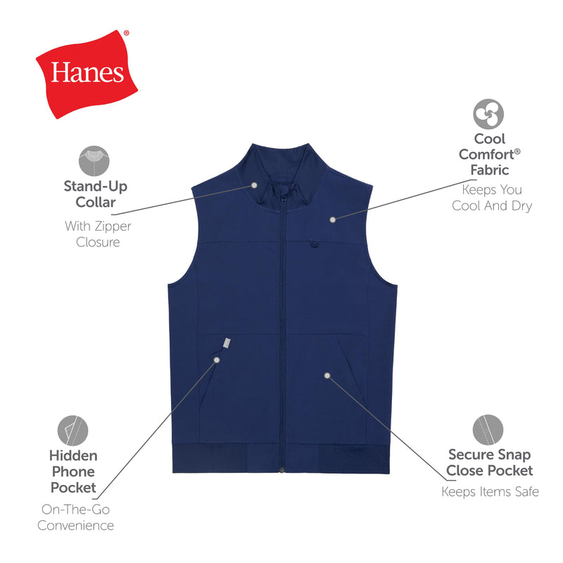 Hanes Women's Comfort Fit Scrubs Healthcare Vest, Moisture-Wicking Stretch Scrubs Vest for Women 2X LARGE New Ebony
