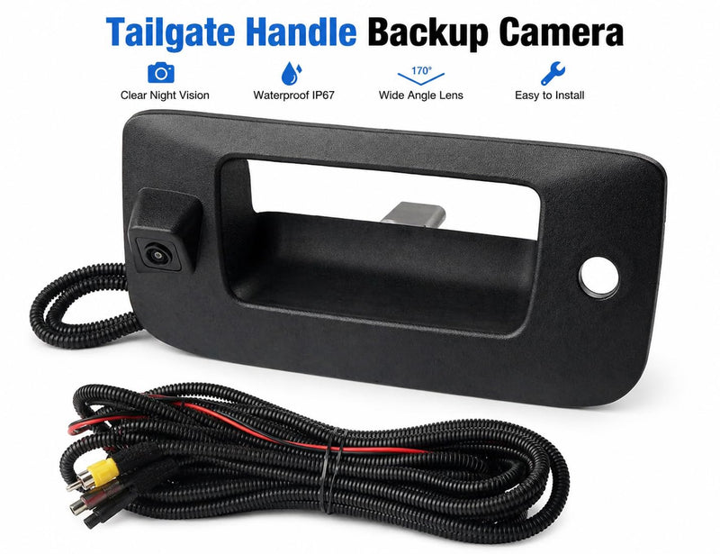 Tailgate Handle Backup Camera for Chevy Silverado 1500 2500HD 3500HD 2007-2014, Replace 22755304 Rear View Camera Assembly