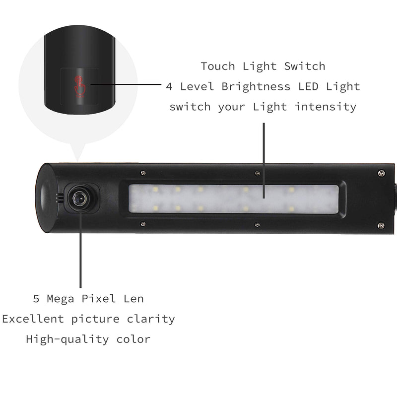 Digital Portable Multi-Angle USB Document Camera LV-1 Series LV-1010 (Black) Black