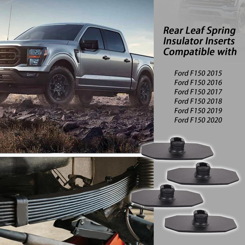 4 Pcs FL3Z5586B FL3Z 5586-B Rear Leaf Spring Insulator Bushing Inserts Compatible with 2015-2020 Ford F150,Rear Leaf Helper Spring Insulator Pad Replaces FL34 5586-AA