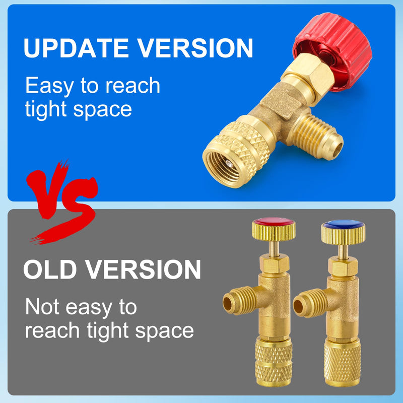 R12 R410 Refrigerant Charging Valve, Safety Flow Control Ball Valve, Brass Low Loss HVAC Fittings for R12 R22 R410A AC Manifold, Mini Split Air Conditioner Tool (1/4'' Male x 5/16'' Female) 1/4'' Male x 5/16'' Female