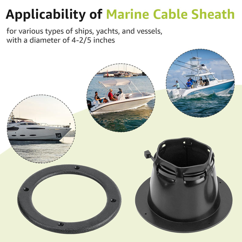 Boat Transom Boot for Diameter 4 2/5 Boat Transom Steering Wires Protection | Marine Cable Boot for Diameter 4 2/5 Boat Transom Steering Wires & Fuel Lines with Cable Tie