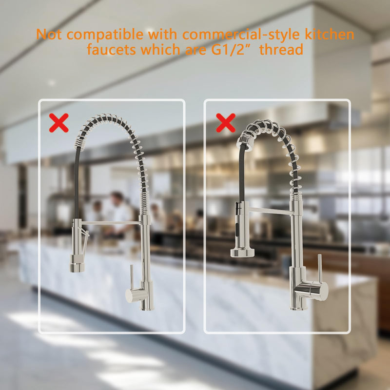 Pre Rinse Sprayer Commercial Sink Sprayer Head, 1.42GPM Restaurant Spray Valve Dish Sprayer Nozzle with Ergonomic Handle, Commercial Faucet Parts for Commercial Kitchen Sink, Chrome Finished(Black) Black