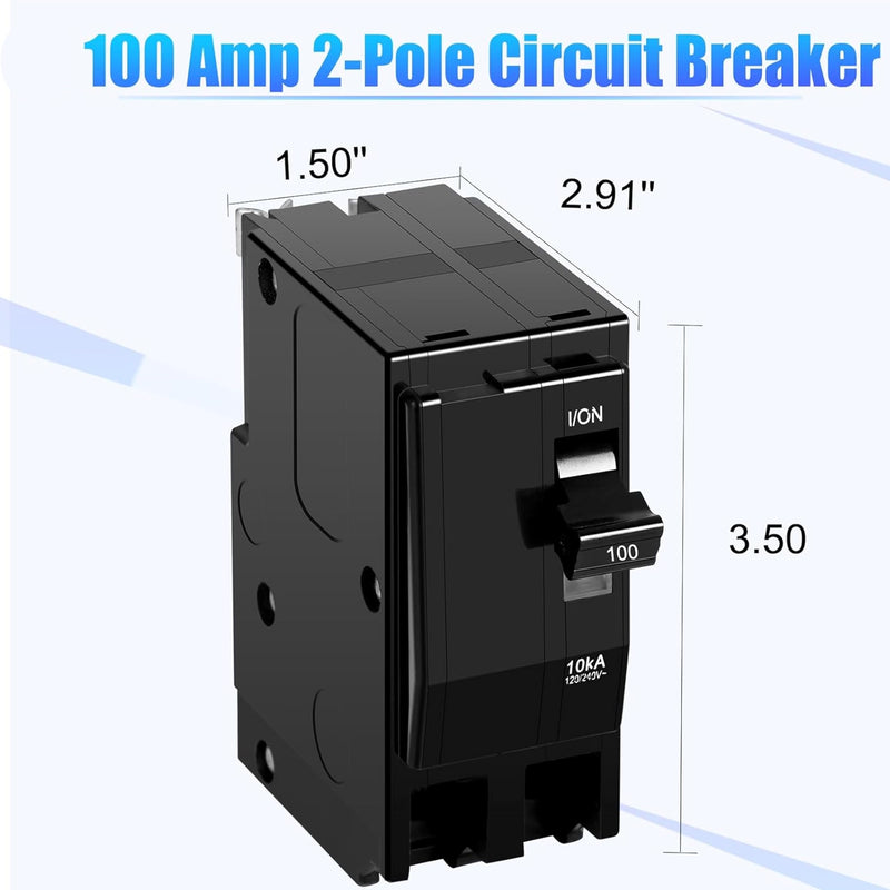 100Amp 2-Pole Circuit Breaker for QO2100CP,Compatible with SD QO Load Center, CSED, and NQOD Distribution Panels,120/240 V,10kA 2P100A