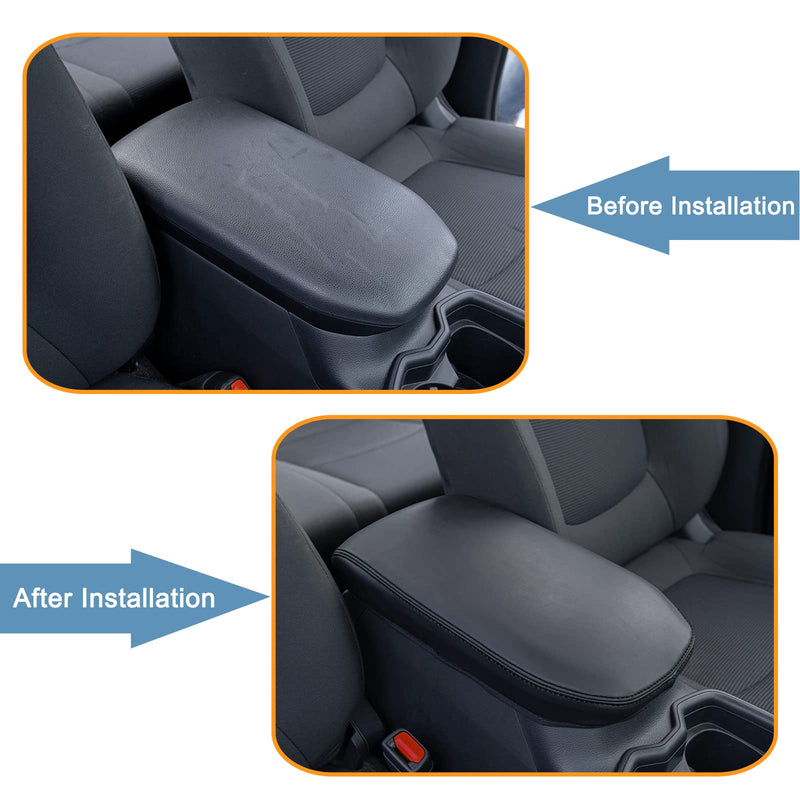 JDMCAR Center Console Cover Compatible with Toyota RAV4 Accessories 2025 2024 2023 2022 2021 2020 2019 and 2021-2025 RAV-4 Prime Customized Middle Console Lid Cover Pad Protector (Black Trim) Cover-Black