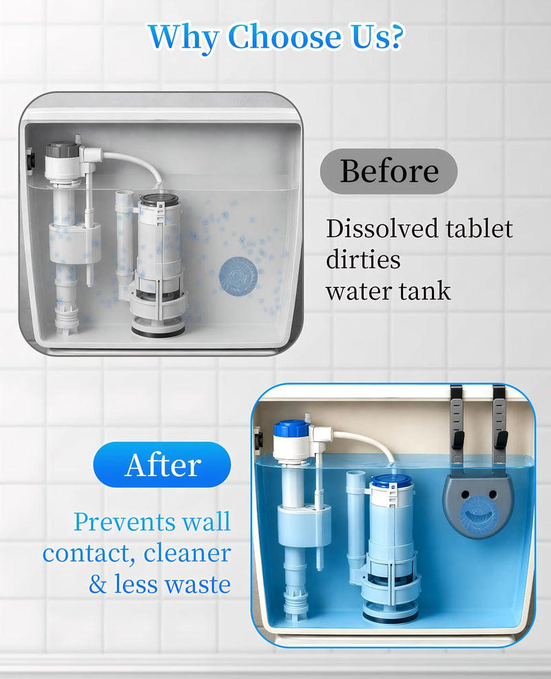 2 PCS Toilet Tank Tablet Holder, Silicone Hanging Toilet Tablet Bowl Holder for Inside Tank