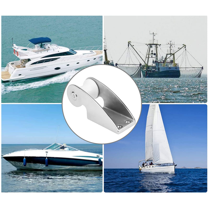 Bow Anchor Roller, Stainless Steel 316 Stainless Steel Bow Anchor Fixed Bracket, Heavy Duty Setting and Retrieving Rubber Roller for Marine Yacht Docking