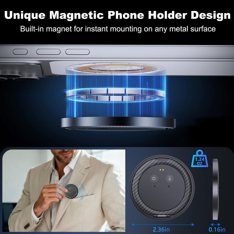 AI Voice Recorder in a Magnetic Phone Stand, AI Meeting Assistant | Portable Smart Digital Note Taker Device, 100+ Languages Real-Time transcriber, Summarize, Lectures, Meetings, Interviews