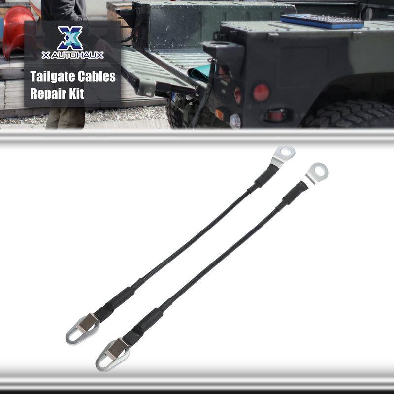 X AUTOHAUX Pair Rear Tailgate Cables Lift Gate Support Straps Pickup for Chevy Silverado for GMC Sierra for Cadillac Escalade for Hummer H2 16637944