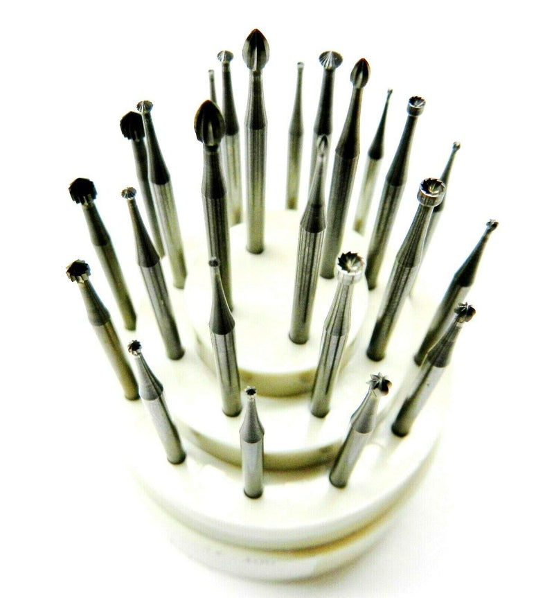 JTS Jewelry Making Round, Stone Setting, Cup Burs, Hart and Bud Bur Set 24 Piece Assortment Jewelers Setting Burr Made in Switzerland