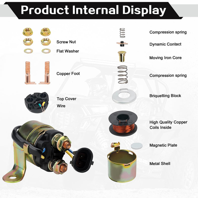 Starter Solenoid Relay for Polaris Ranger 400 500 570 700 800 Sportsman 500 700 800 RZR 4 S XP 570 800 900 Replace 4010947 4012001