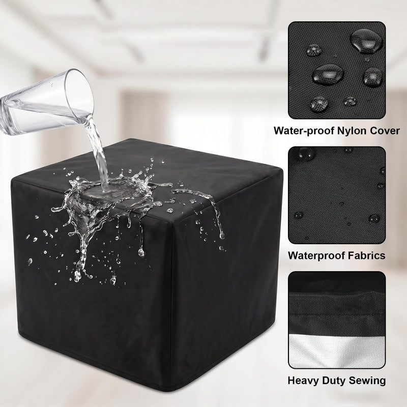 Universal Elastic Waterproof Printer Dust Cover – Heavy-Duty Oxford Fabric Small Appliance Covers with Drawstring & Metal Buckle for Most Printers (19.7 x 17.7 x 11.8 inch, Black)