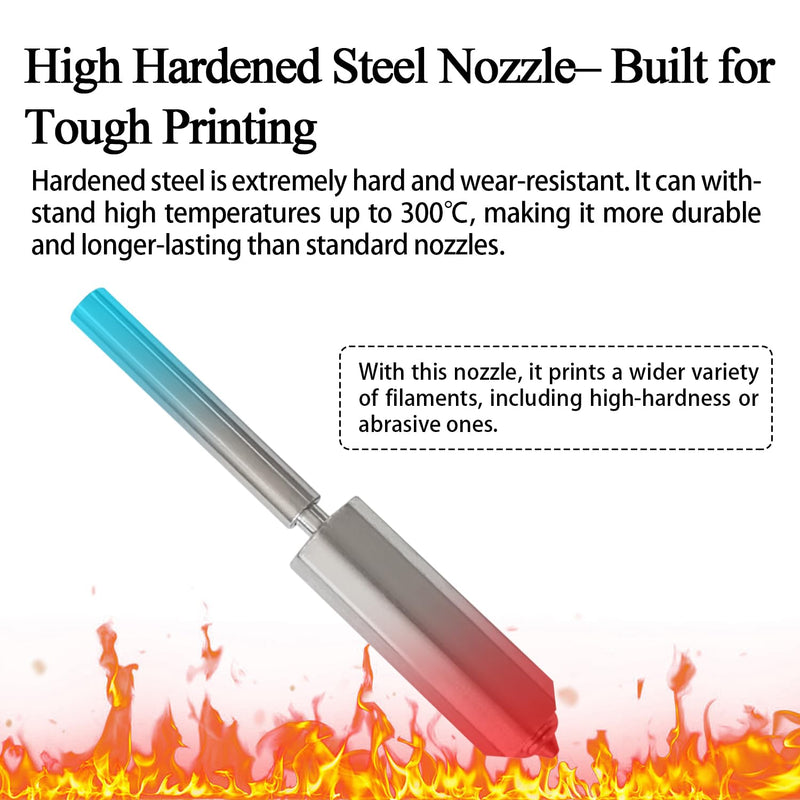 HzdaDeve 2PK 0.4MM Integrated Hardened Steel Nozzles for Kobra S1 Max Combo with 2PK Silicone Cover Sock Quick-Swap High Flow High Speed Throat Tube Nozzles Print Head Hot End for Anycubic 3D Printer