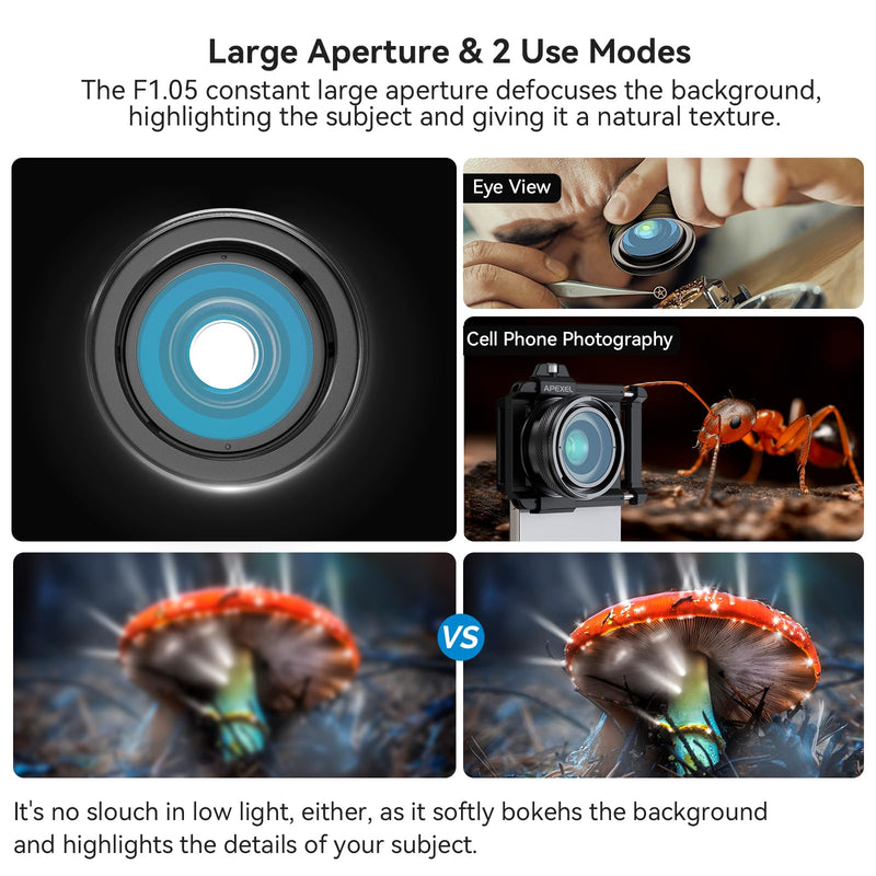 Macro Lens Kit for Smartphone, 10-20X Micro Phone Lens with Universal Lens Clip, HD Magnifier Photography Lens for iPhone Android Phone (Fits for Almost All Phone), Phone Macro Lens Attachment Blue