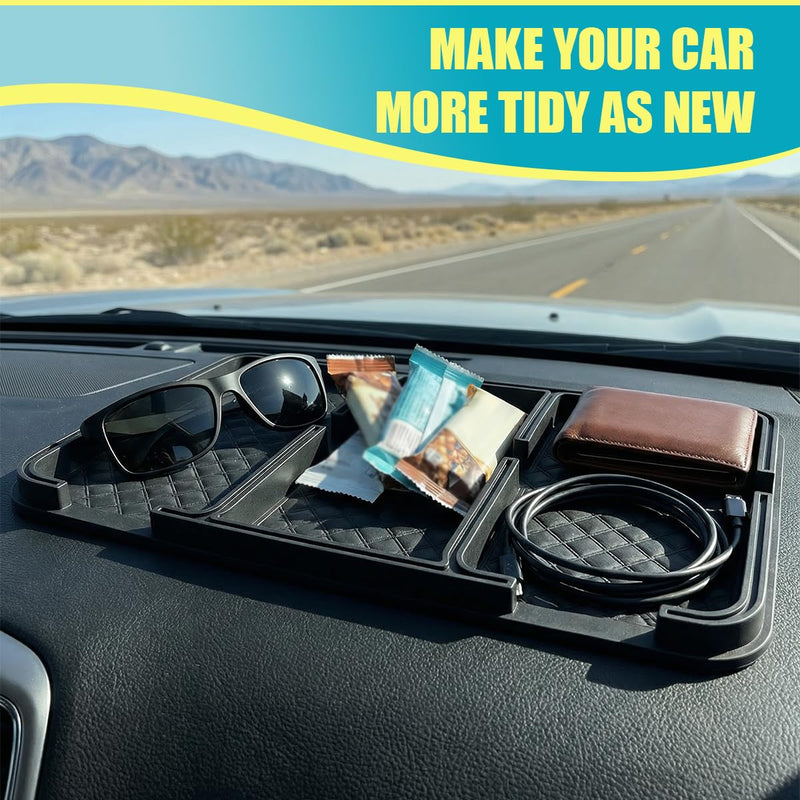 Car Dashboard Mat, PVC Car Dashboard Anti-Slip Tray, Multifunctional Auto Interior Gripping Pad Organization Accessories for Phones, Keys, Sunglasses (Ordinary) Ordinary