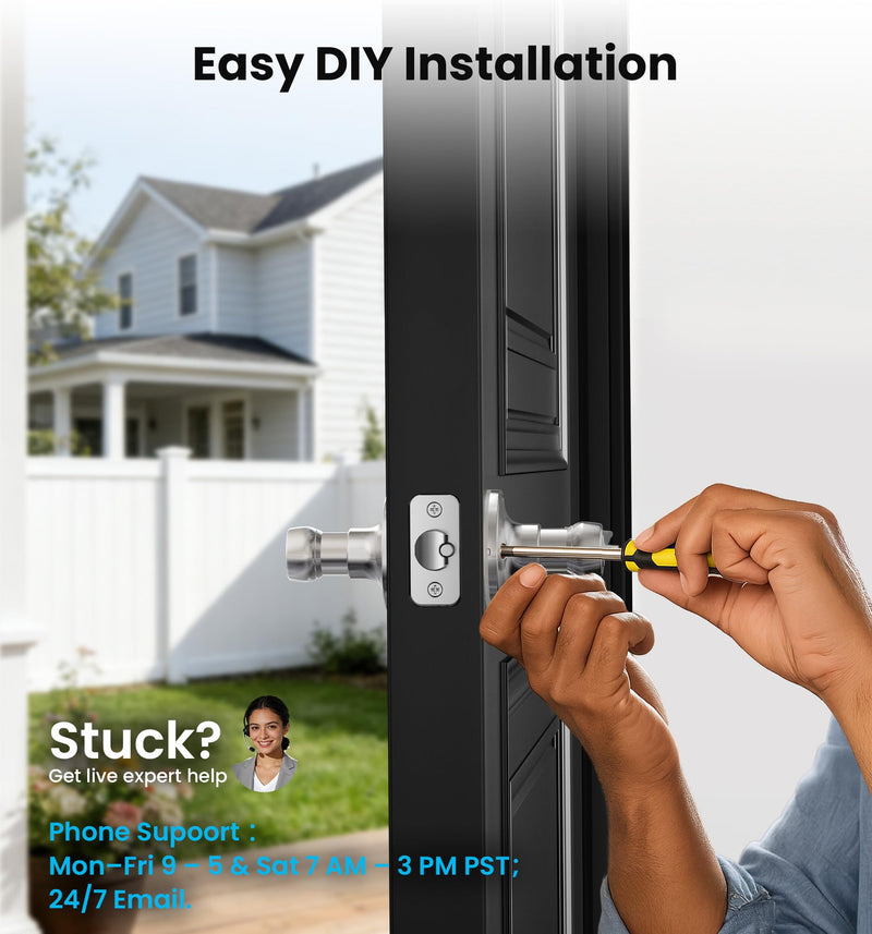 Veise Keyed Entry Door Lever, Wave Handle Lock for Exterior & Interior Door, Door Knobs with Lock and Key, Rust-Proof Bedroom Door Lock, Zinc Alloy Right Left Handed, Satin Nickel 1