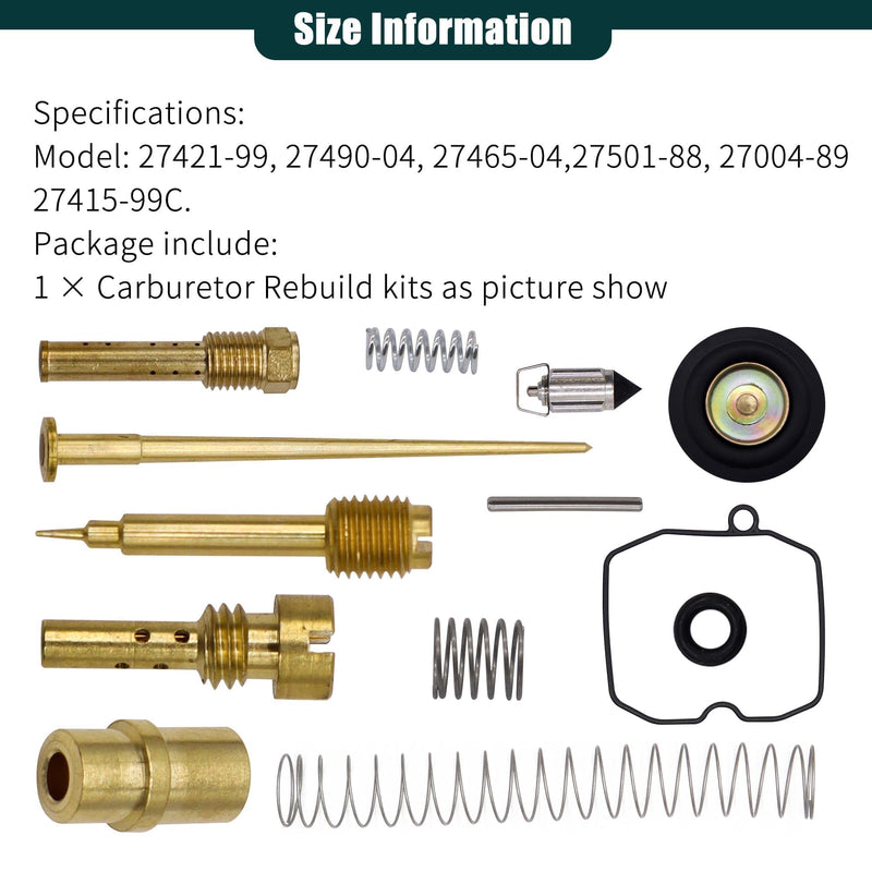 27421-99C Carburetor Rebuild Carb Repair Kit Compatible with Harley Davidson Dyna Sportster 40mm XL883 XLH1200, Keihin HD CV40, 883 Roadster XL, HD Super Glide FXR, HD Softail Deluxe FLSTN 27421-99C