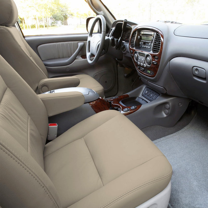 NLQR Front Driver or Passenger Side Bottom Replacement Seat Cover Tan Microfiber Leather Compatible with Toyota Sequoia Tundra 2000 2001 2003 2004 2005 2006
