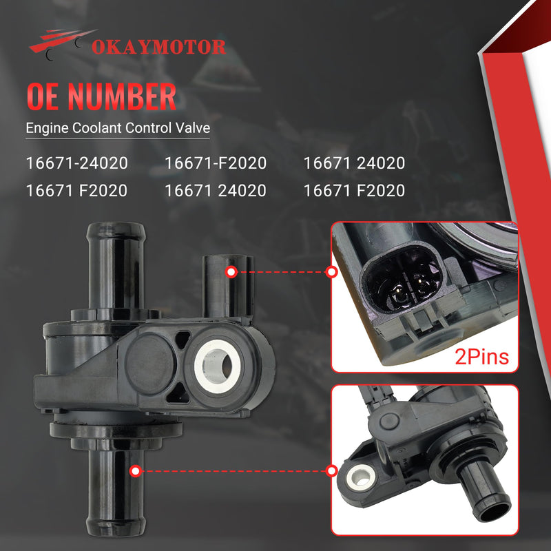 Engine Coolant Control Valve for 2019-2024 Lexus NX250 UX200 Toyota RAV4 2.0L 2.5L 16671-24020 16671-F2020