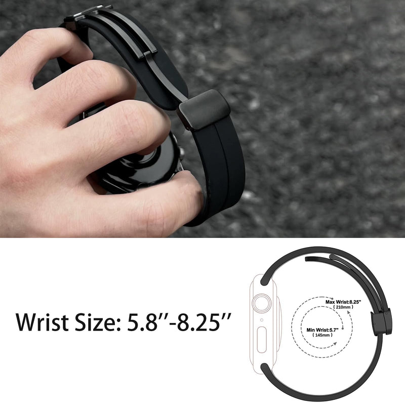 Lamshaw Compatible for WITHit Giga Smartwatch Bands, Soft Silicone Sport Wristband Replacement Straps Compatible for WITHit Giga, Deca Smartwatch Black 22mm size band