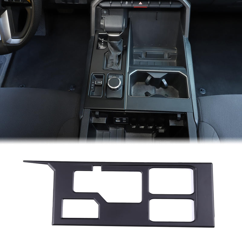 Aunginsy Central Control Gear Shift Panel Trim Cover Compatible with Toyota Tundra/Sequoia 2022-2025 Truck Gear Shifter Console Anti-Scratch Panel Frame Decorative Sticker Protection ABS Accessories Matte Black With 4WD