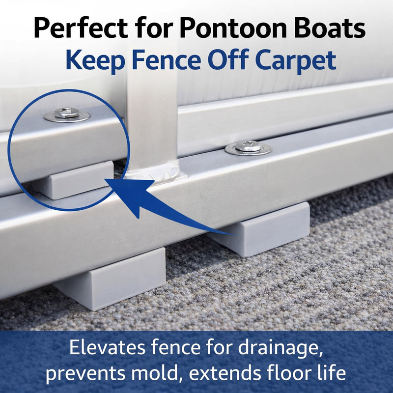 Pangda 32 Pcs Pontoon Fence Riser Kit Pontoon Boat Rail Spacers for Rising Boat Railing Nylon Gray Eliminate Pooling Water on the Deck 3/8"