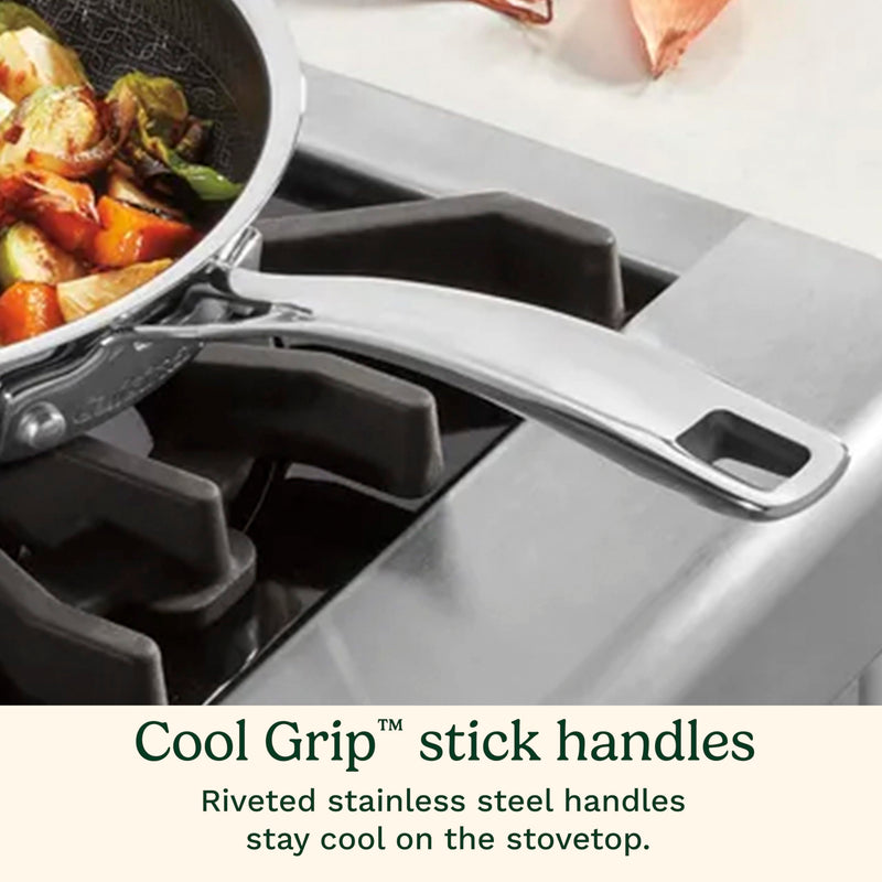 Cuisinart FusionPlus Hybrid Stainless Steel 8 Inch Skillet, PURELYSEAR Hybrid Searing Surface, Oven Safe, Cool Grip Handle, Dishwasher Safe, Induction Compatible 8-inch Skillet
