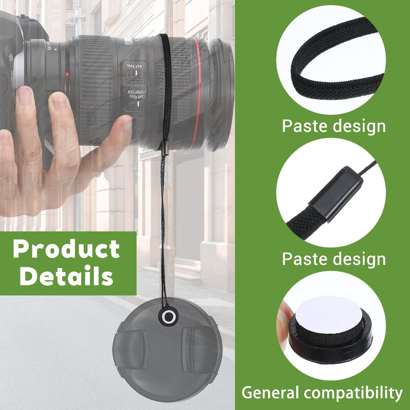 5 Pack Lens Cap Leash Strap with Elastic String, Lenses Caps Keeper | Camera Lens Cap Leash Holder for Mirrorless Camera Lenses