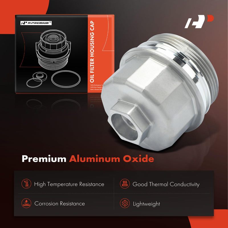 A-Premium Oil Filter Housing Cap Assembly Compatible with Mini Cooper 2002-2016, Cooper Countryman 2014-2016, Cooper Paceman 2013-2016, 1.6L, Oil Filter Housing Cover, W10B16 W10B16A W11B16A W11B16