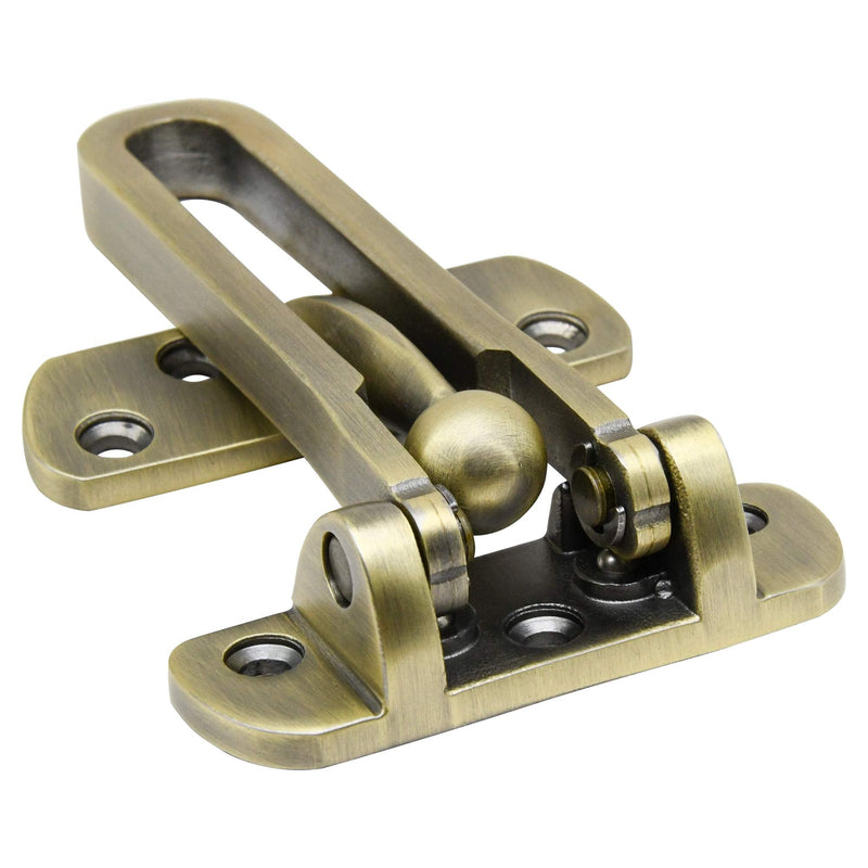 Earl Diamond Door Lock Latch for Home Security - Swing Bar Door Guard for Front and Inside Door, Safety Childproof Reinforcement Door Stopper for Kids Home Hotel Apartment, Antique Bronze