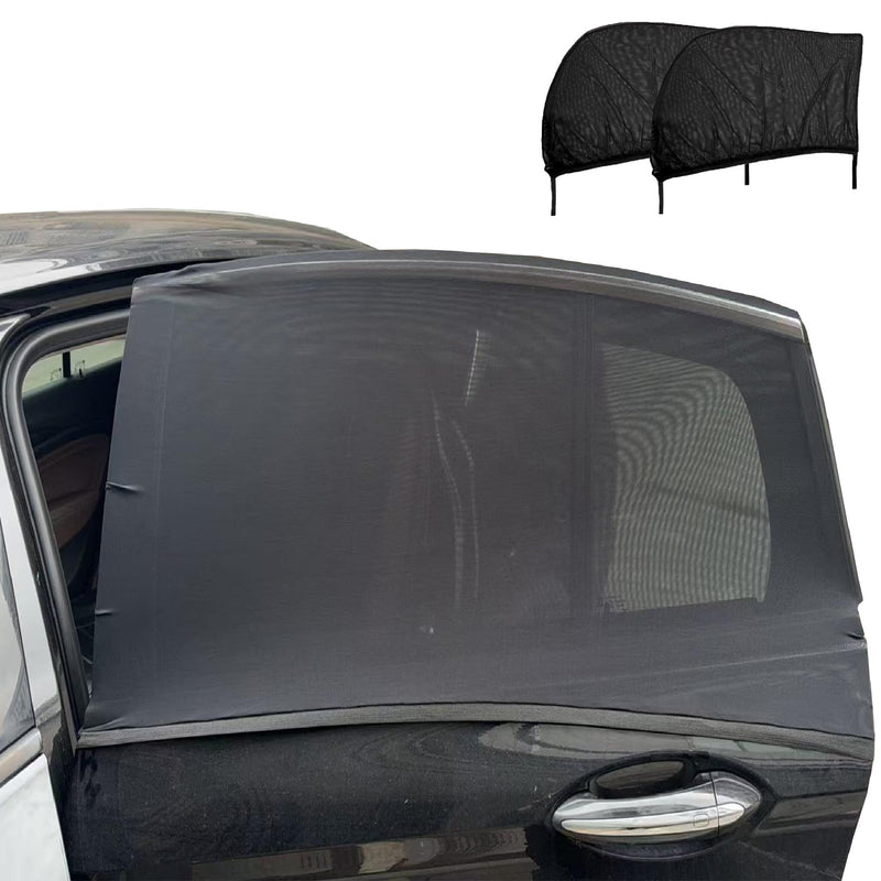 Car Rear Window Screens for Side Windows, 2 Pack Side Window Sun Shades,Stretchy Mosquito Net Cover Fit Cars SUVs - Up to 36.22”x55.1” Rear Windows: Up to 36.22”x55.1”
