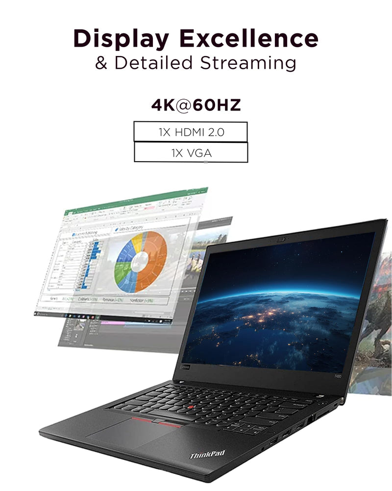 Lenovo 7-in-1 Portable USB-C Mini Dock - HDMI & VGA, 45W Charging, Compatible with Lenovo, Apple & USB-C Laptops, G0A70065US Lenovo Computer