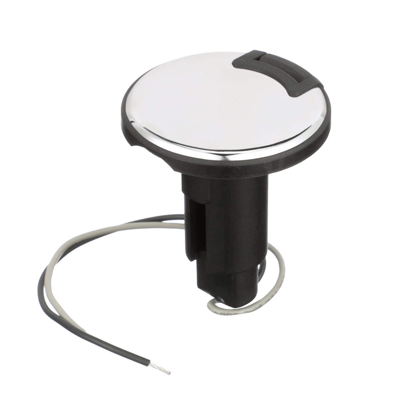 attwood LightArmor 910R Series Round Plug-In Light Base — For All-Around Pole Light, 2-Pin, Black Stainless Cover, 910R2PSB-7 One size 2-Pin Connection