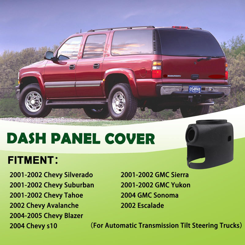  [AUSTRALIA] - Upper & Lower Steering Column Trim Cover Kit Compatible with 2001-2002 Chevy Tahoe Suburban Silverado GMC Yukon Sierra Replaces 26078127 Fit for 2001-2002