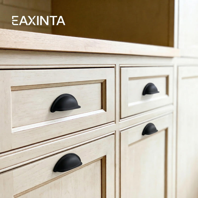 10 Pack 3" Drawer Pulls Matte Black Cabinet Cup Pulls Kitchen Hardware Cabinet Handles Drawer Handles Knobs 3 inch Hole Center 3"(76mm) Hole Center 10