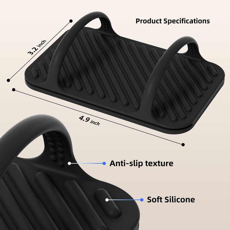 ELETIUO Universal Silicone Laptop Charger Holder,Under Desk Power Brick Mount Organizer for Charging Brick & Cables,Flexible Non-Slip Power Bricks Mount,Secure Supply Holder for Laptop Charger,Black Black